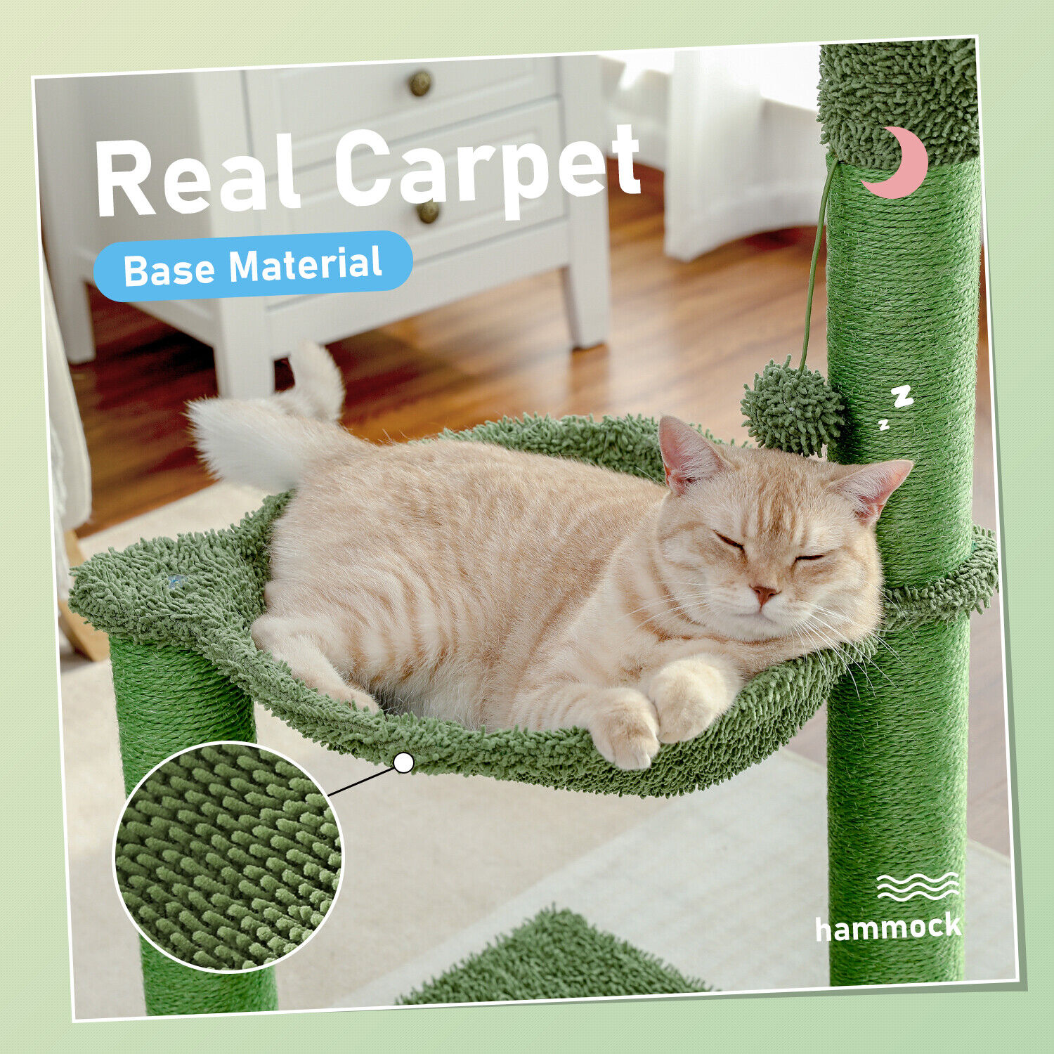 Cactus Cat Tree with Hammock and Scratcher