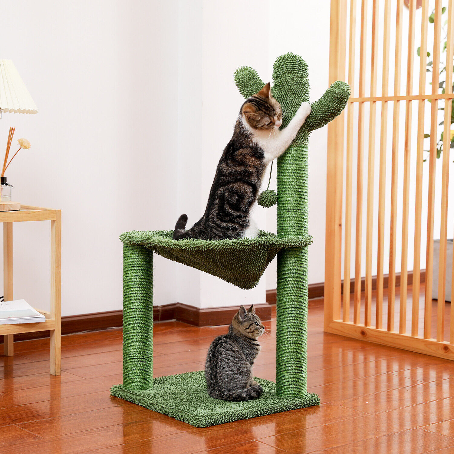 Cactus Cat Tree with Hammock and Scratcher