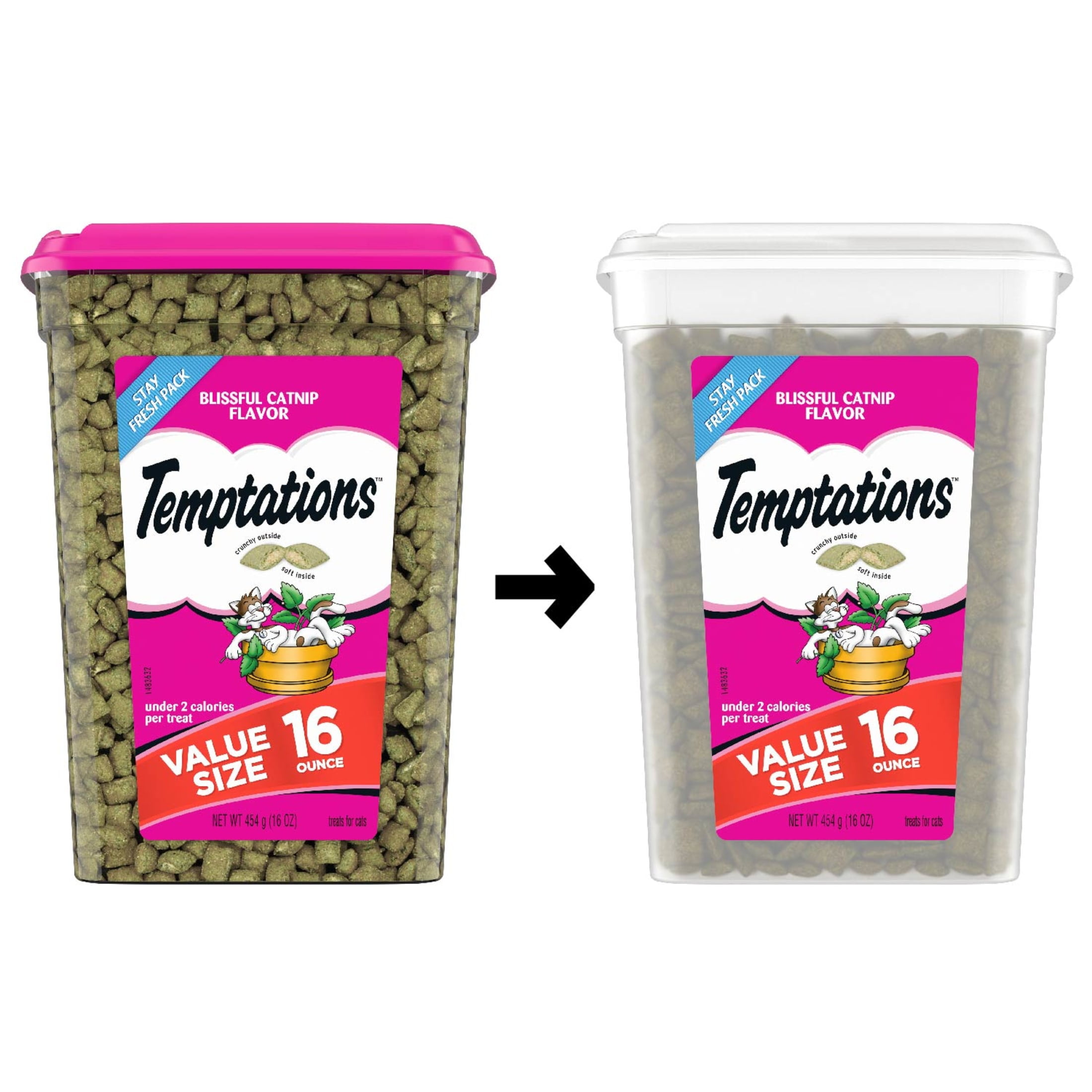 Catnip flavored Crunchy & Soft Cat Treats, 16 oz