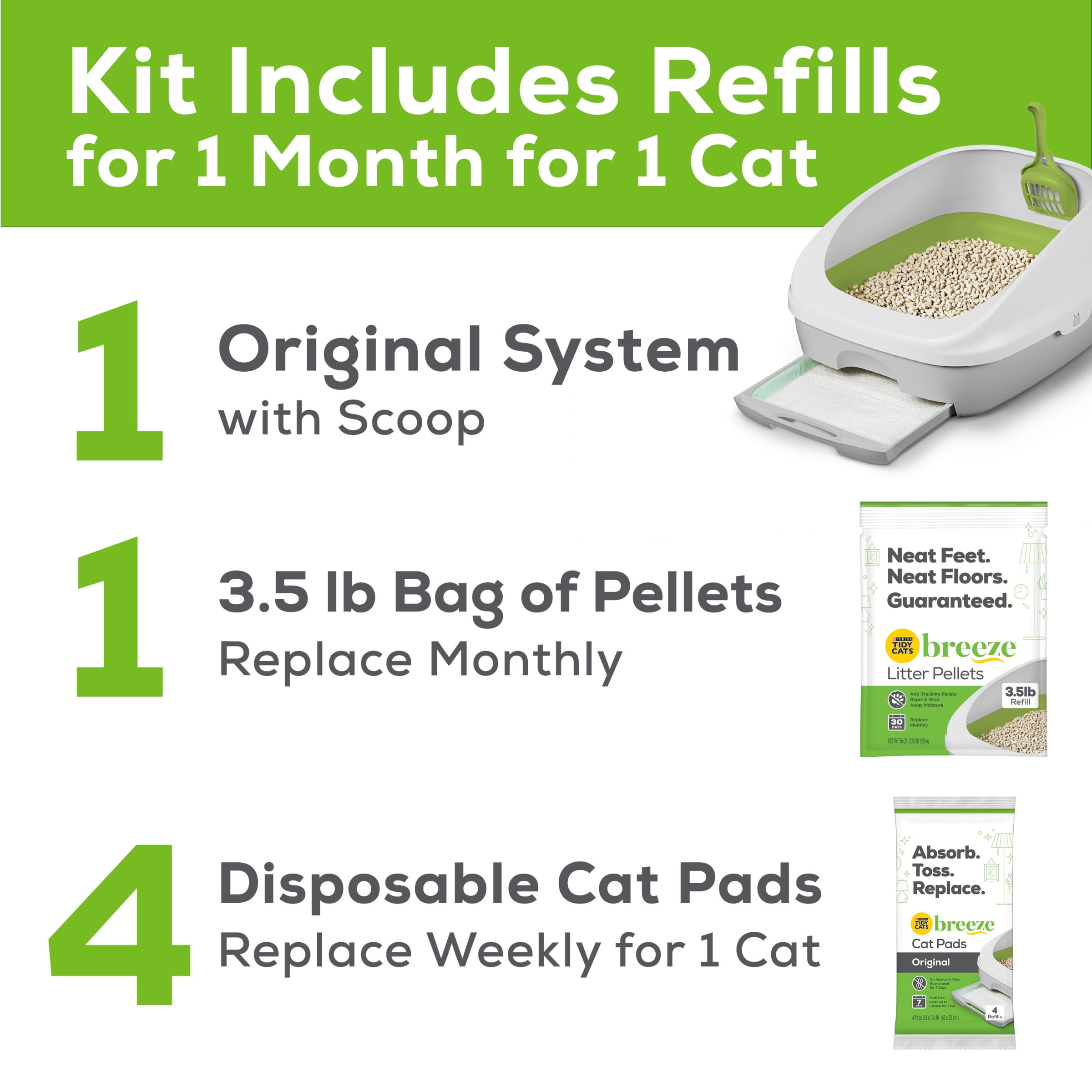 BREEZE Litter Box Starter Kit for Cats