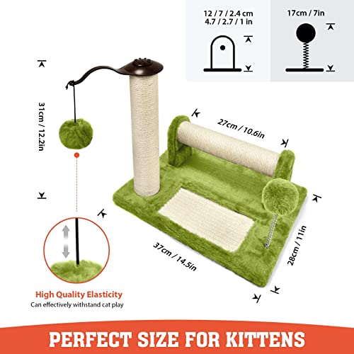 Green Sisal Cat Scratching Post and Pad
