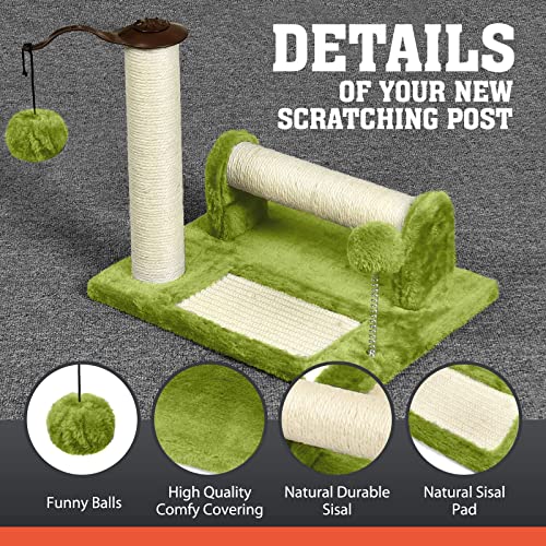 Green Sisal Cat Scratching Post and Pad