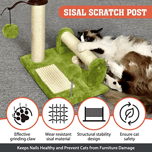 Green Sisal Cat Scratching Post and Pad
