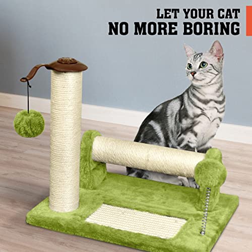 Green Sisal Cat Scratching Post and Pad