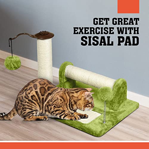 Green Sisal Cat Scratching Post and Pad