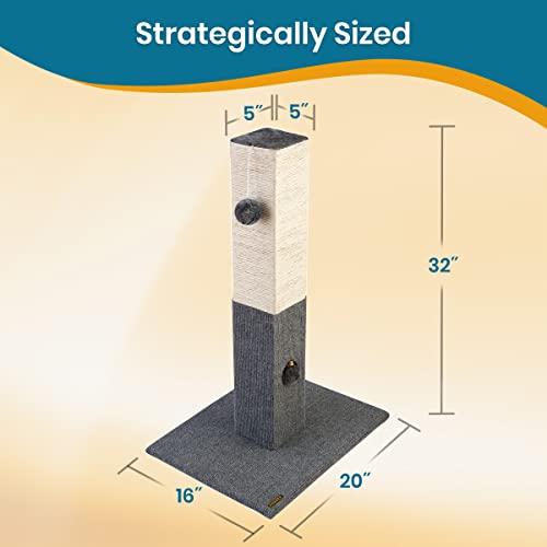 32" Tall Sisal Cat Scratching Post Tower