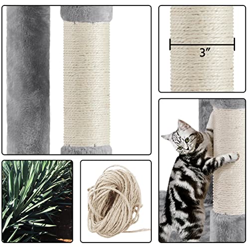 70-Inch Stable Cat Tree with Hammock and Condo