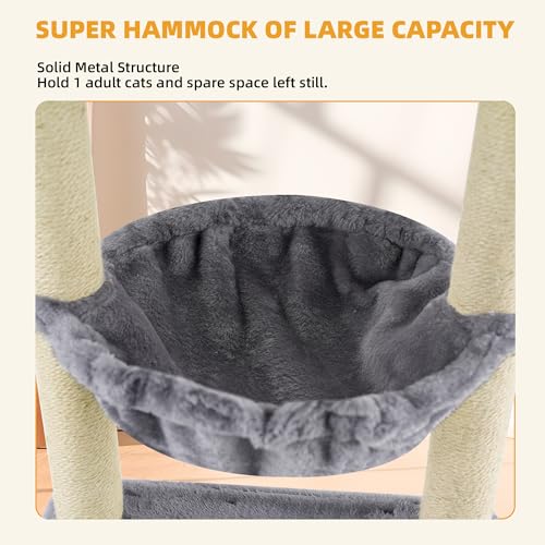 Grey Cat Tree with Fashionable Design - 43.3