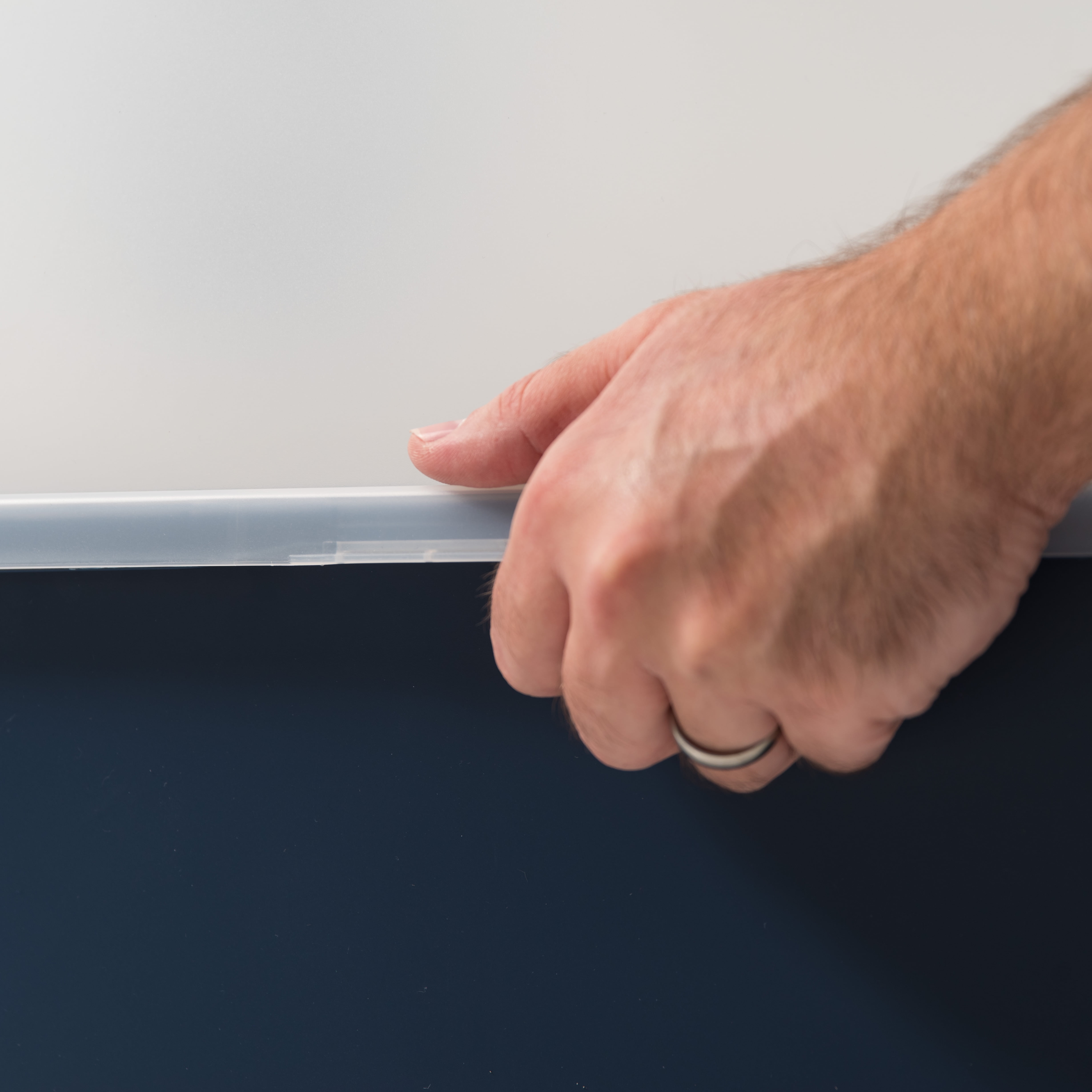 Navy Cat Litter Box with Shield by IRIS