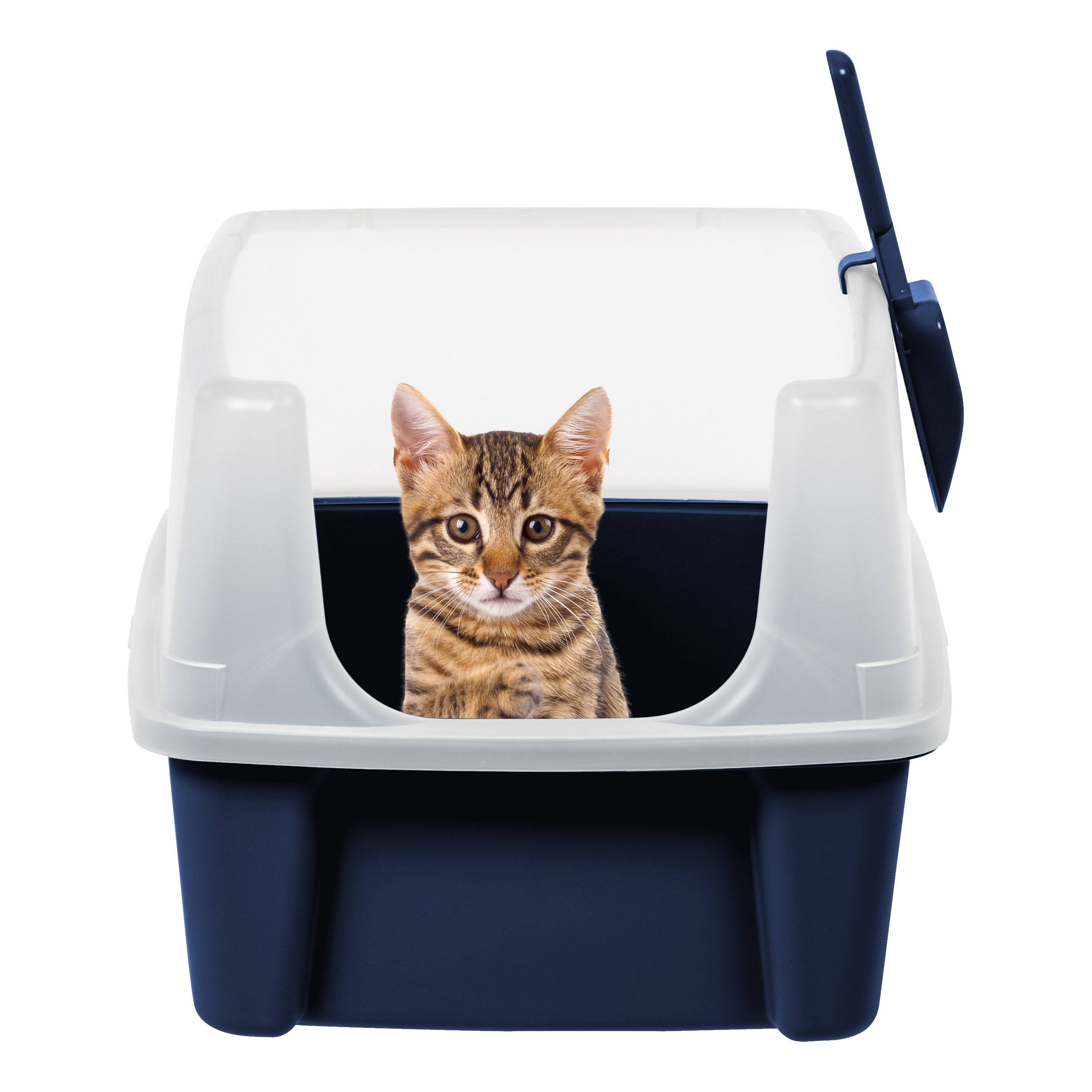 IRIS USA Open-Top Cat Litter Box Navy