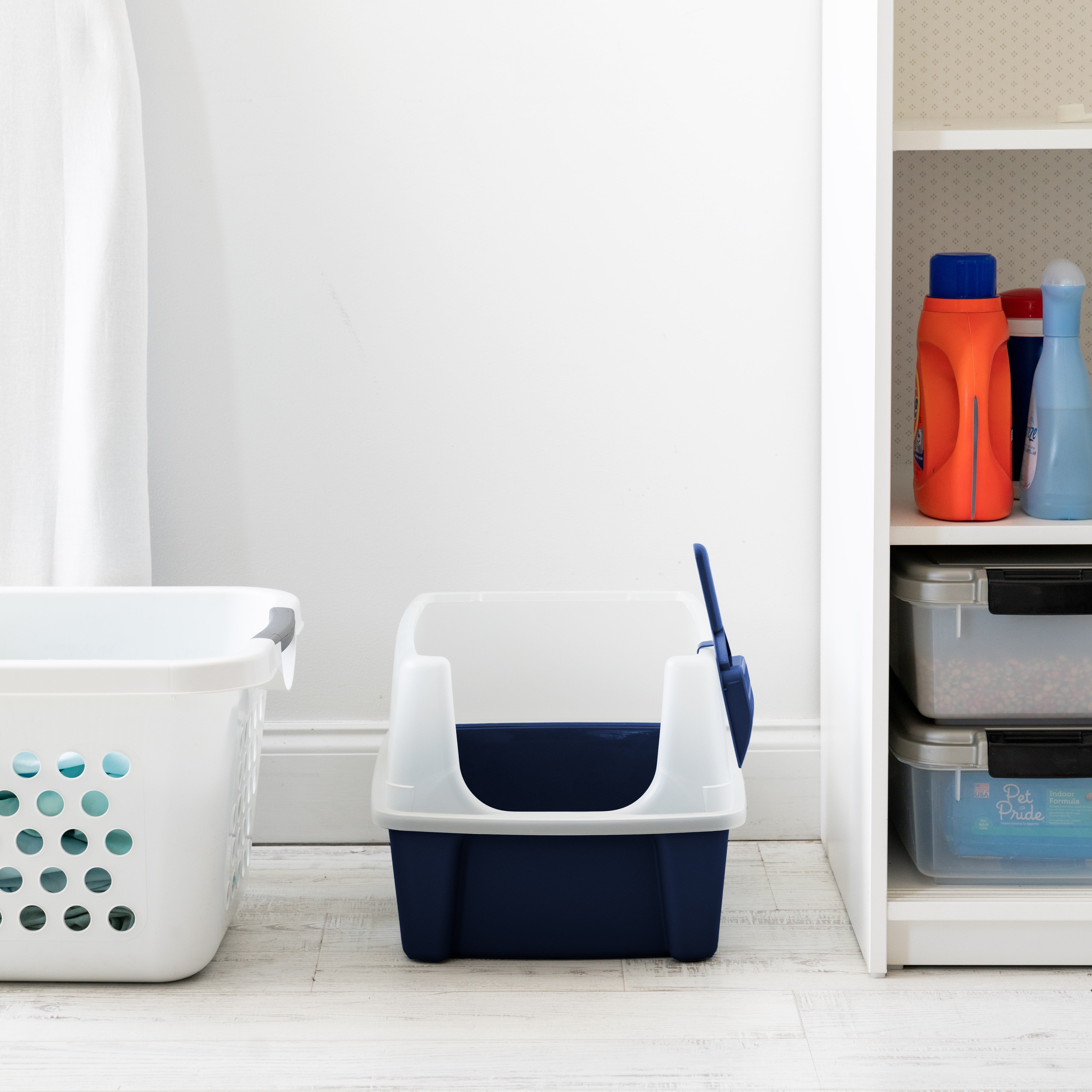 IRIS USA Open-Top Cat Litter Box Navy