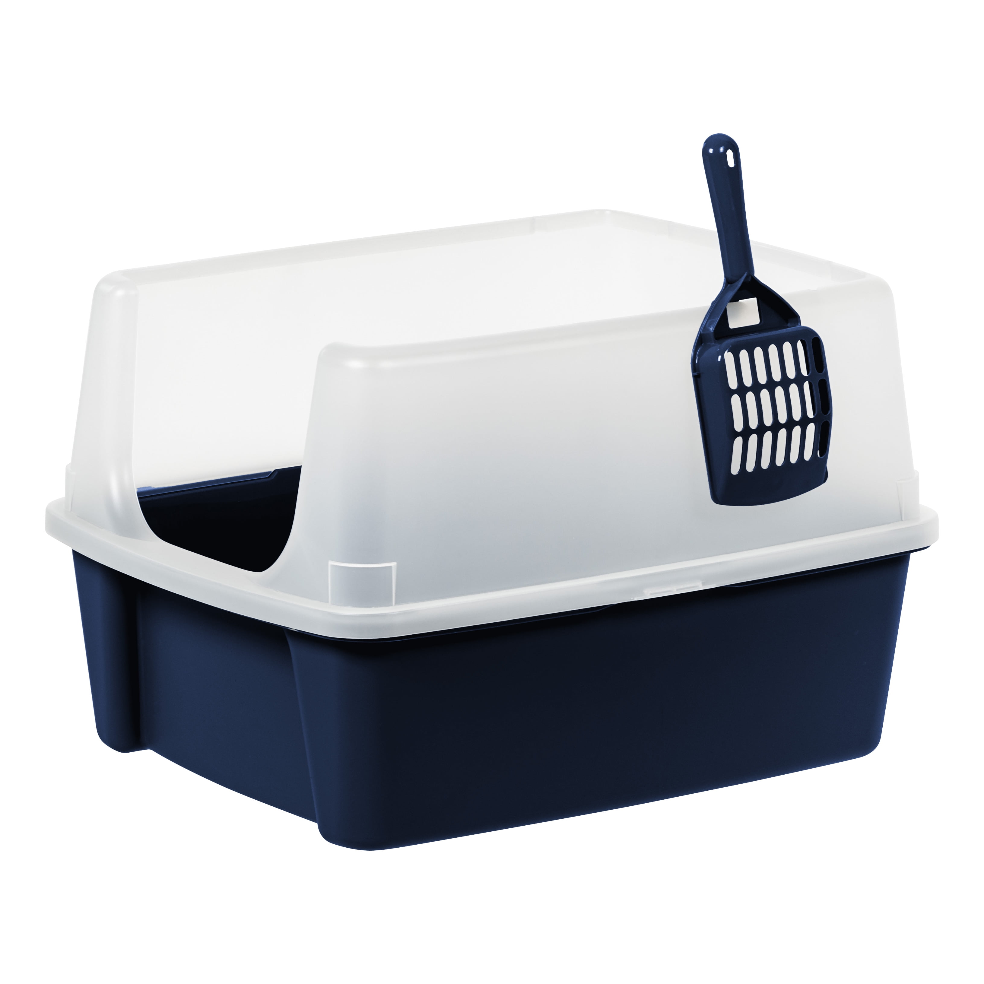 IRIS USA Open-Top Cat Litter Box Navy