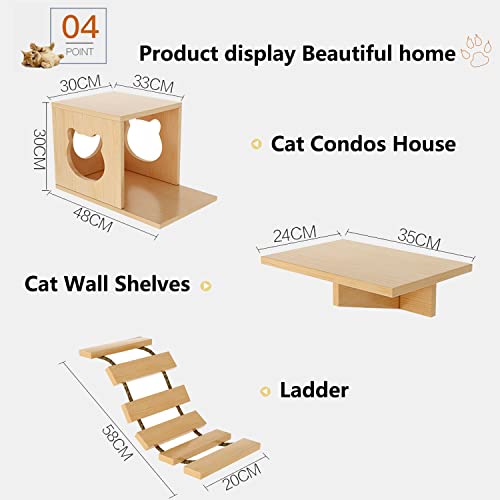 Wall-mounted Cat Furniture Set: 7 Pieces