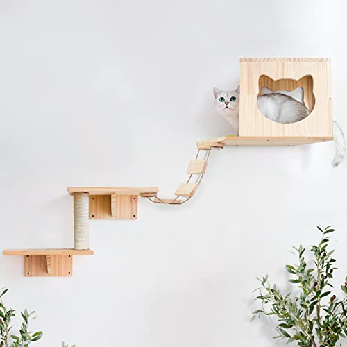 Wall-Mounted Cat Furniture Set with 5 Pieces