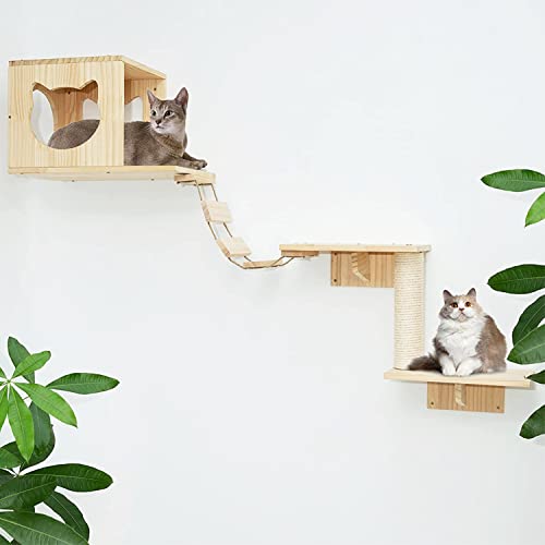Wall-Mounted Cat Furniture Set with 5 Pieces