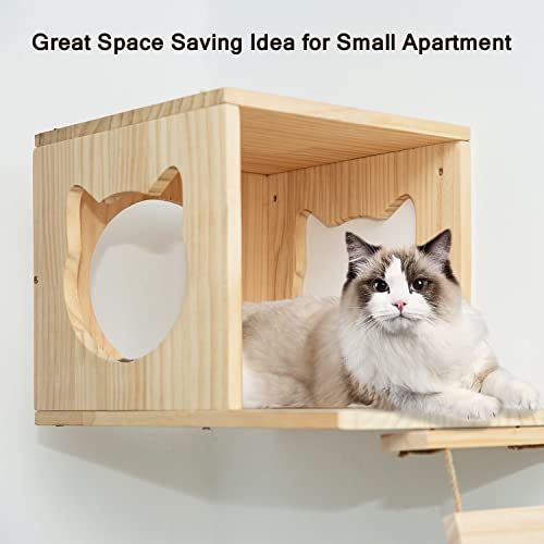 Wall-Mounted Cat Furniture Set with 5 Pieces