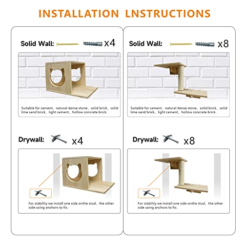 Wall-Mounted Cat Furniture Set with 5 Pieces