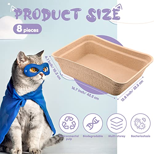 Portable 8-piece Cat Litter Tray Set