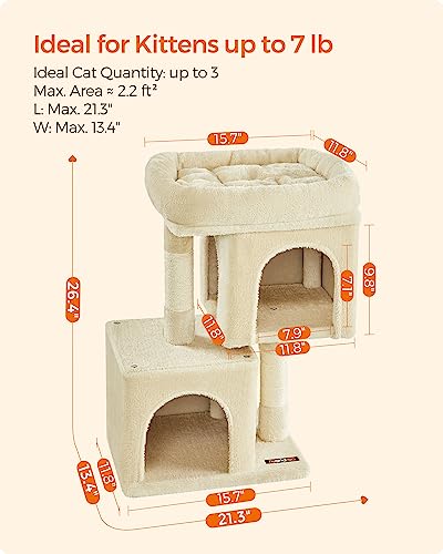 26.4-Inch Feandrea Beige Cat Tree