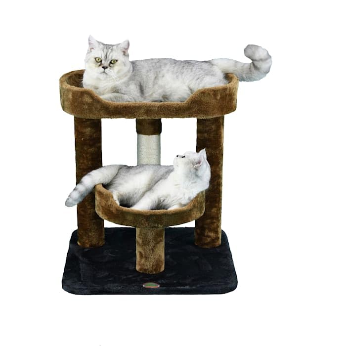 23" Brown/Black Cat Tree with Elevated Perches