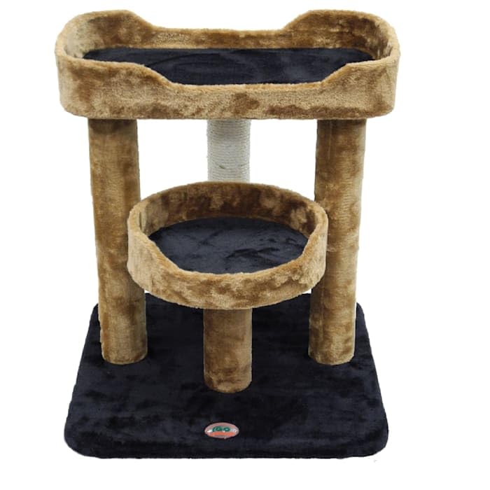 23" Brown/Black Cat Tree with Elevated Perches