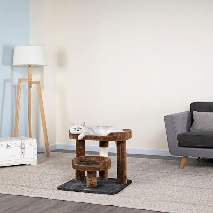 23" Brown/Black Cat Tree with Elevated Perches