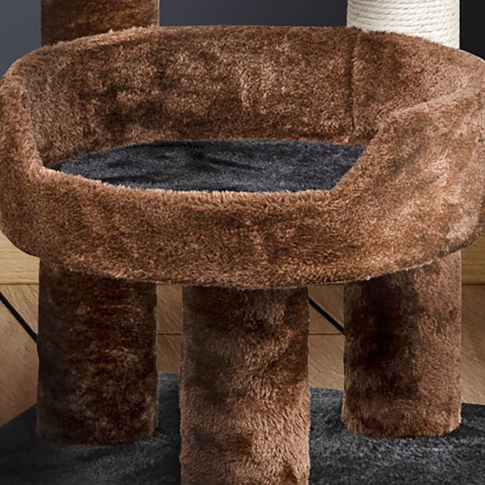 23" Brown/Black Cat Tree with Elevated Perches