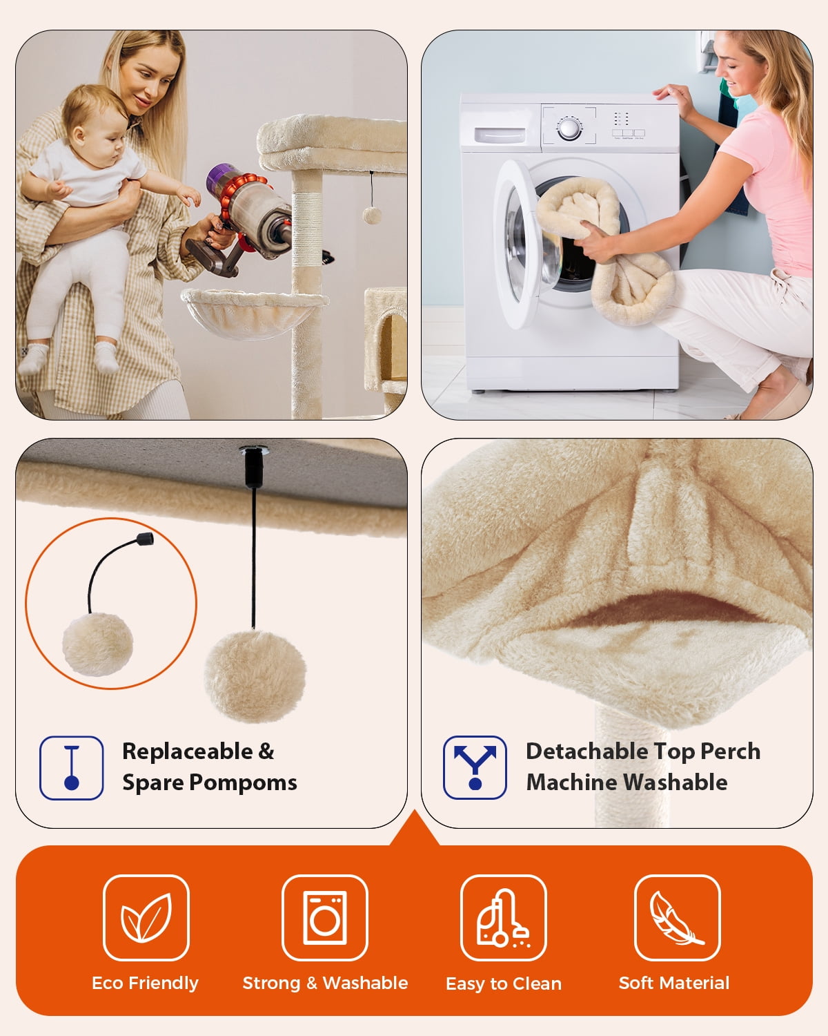 PAWZ Road Cat Tower with Large Perch