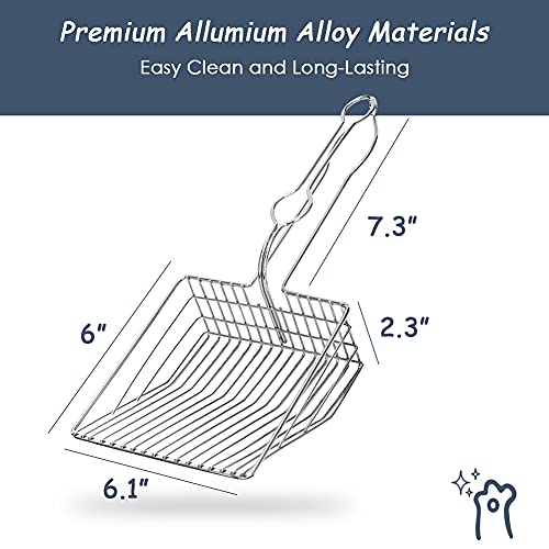 All-Metal Cat Litter Scoop with Long Handle