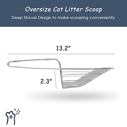All-Metal Cat Litter Scoop with Long Handle