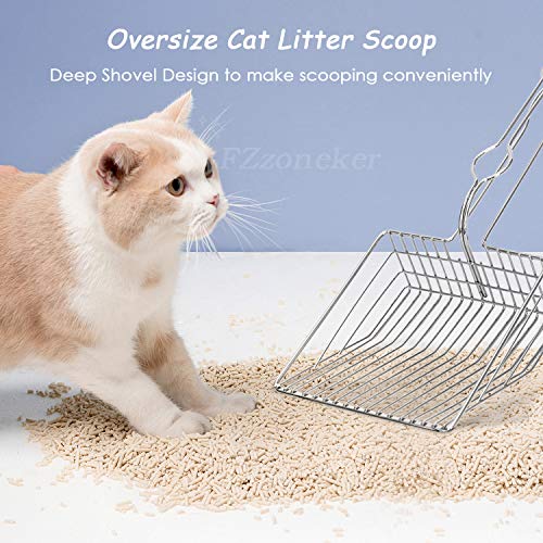 All-Metal Cat Litter Scoop with Long Handle