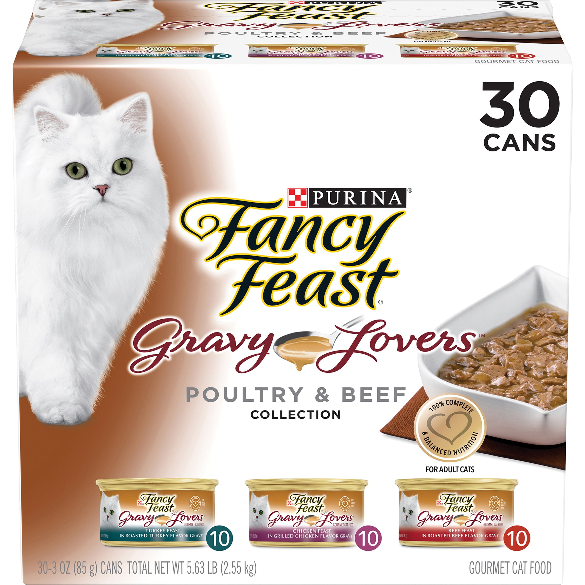 30-Pack Fancy Feast Gravy Wet Cat Food Variety