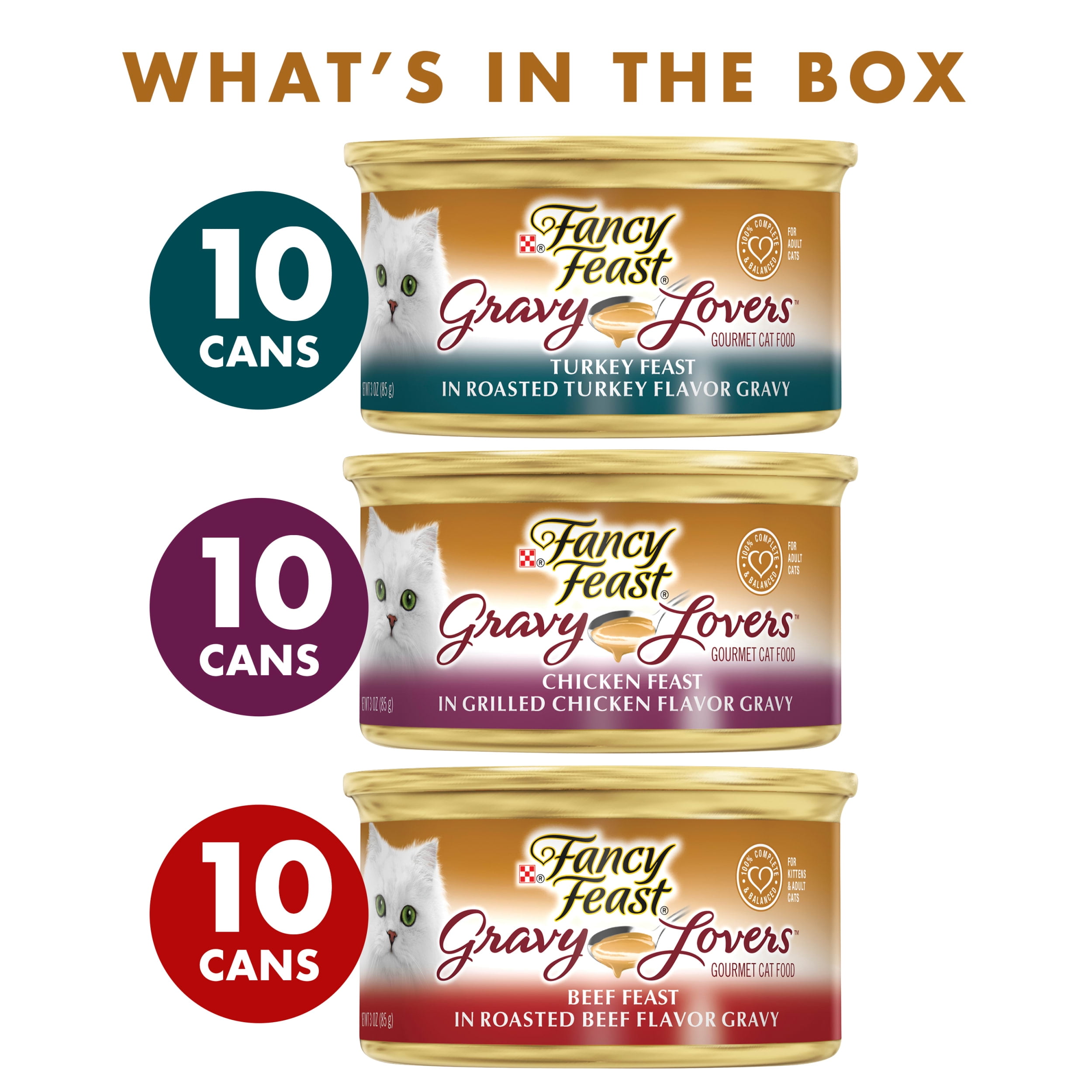 30-Pack Fancy Feast Gravy Wet Cat Food Variety