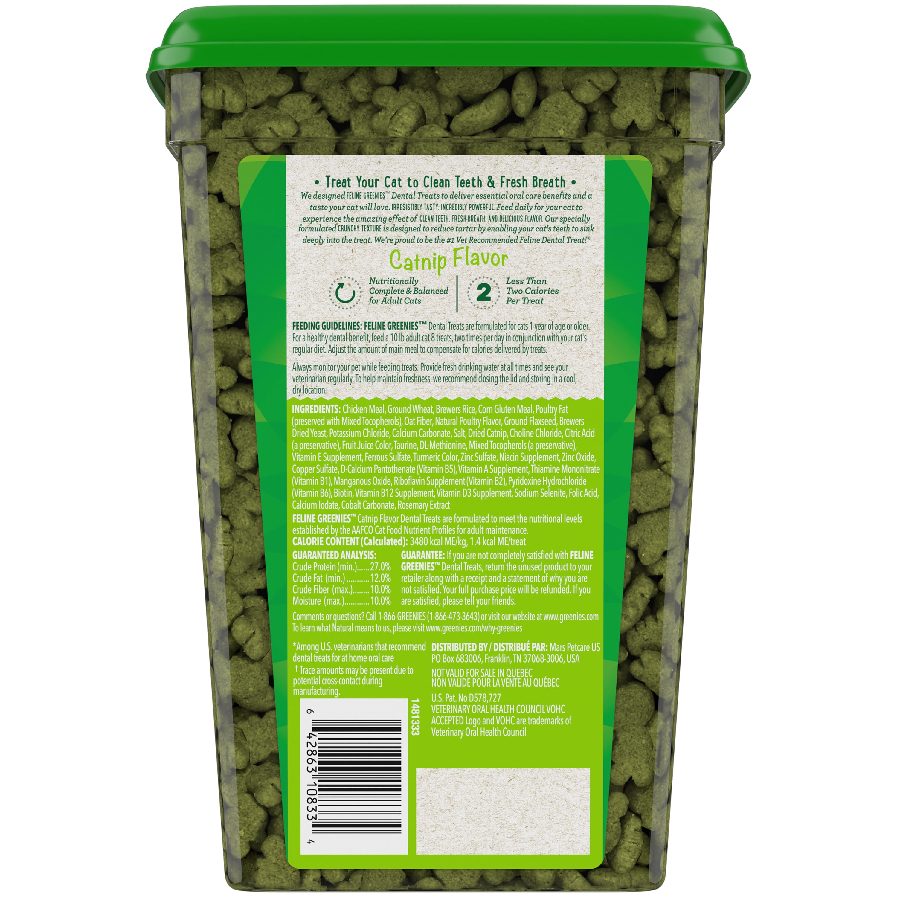 Catnip-flavored FELINE GREENIES Dental Treats, 21oz