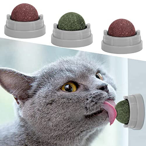 Wall-Mountable Catnip Ball Pack for Cats (Grey)