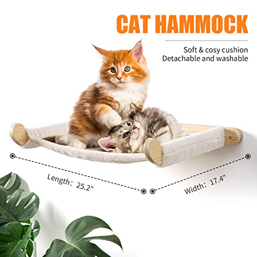 Cat Wall Shelves with Hammock and Climbing Steps