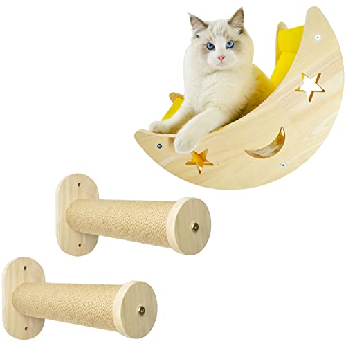 Moon Wall Cat Bed with Climbing Shelf & Rope