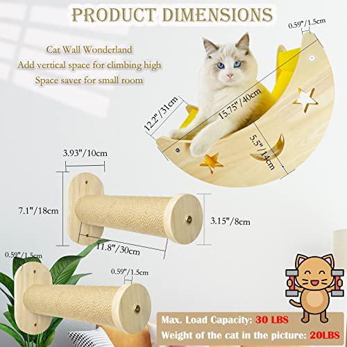 Moon Wall Cat Bed with Climbing Shelf & Rope