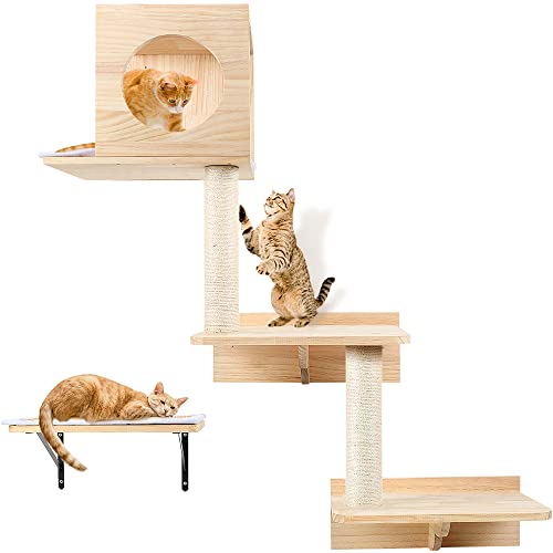 Tall Wall Mounted Cat Activity Tree