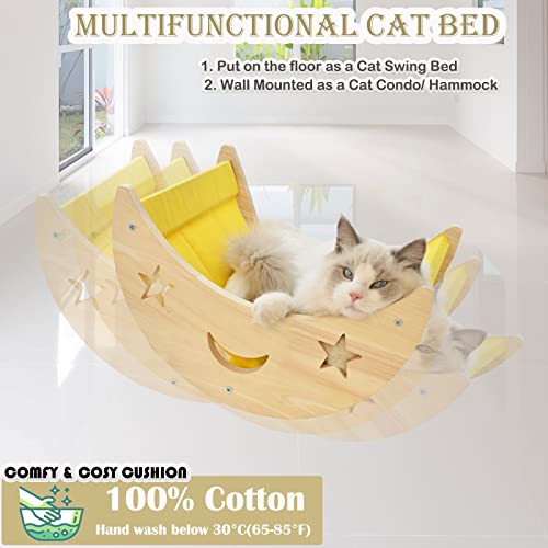 Moon Wall Cat Bed with Climbing Shelf & Rope