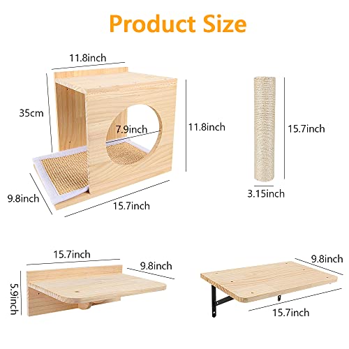 Tall Wall Mounted Cat Activity Tree