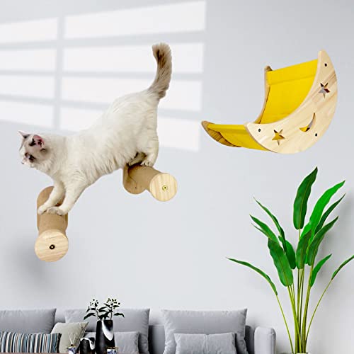 Moon Wall Cat Bed with Climbing Shelf & Rope