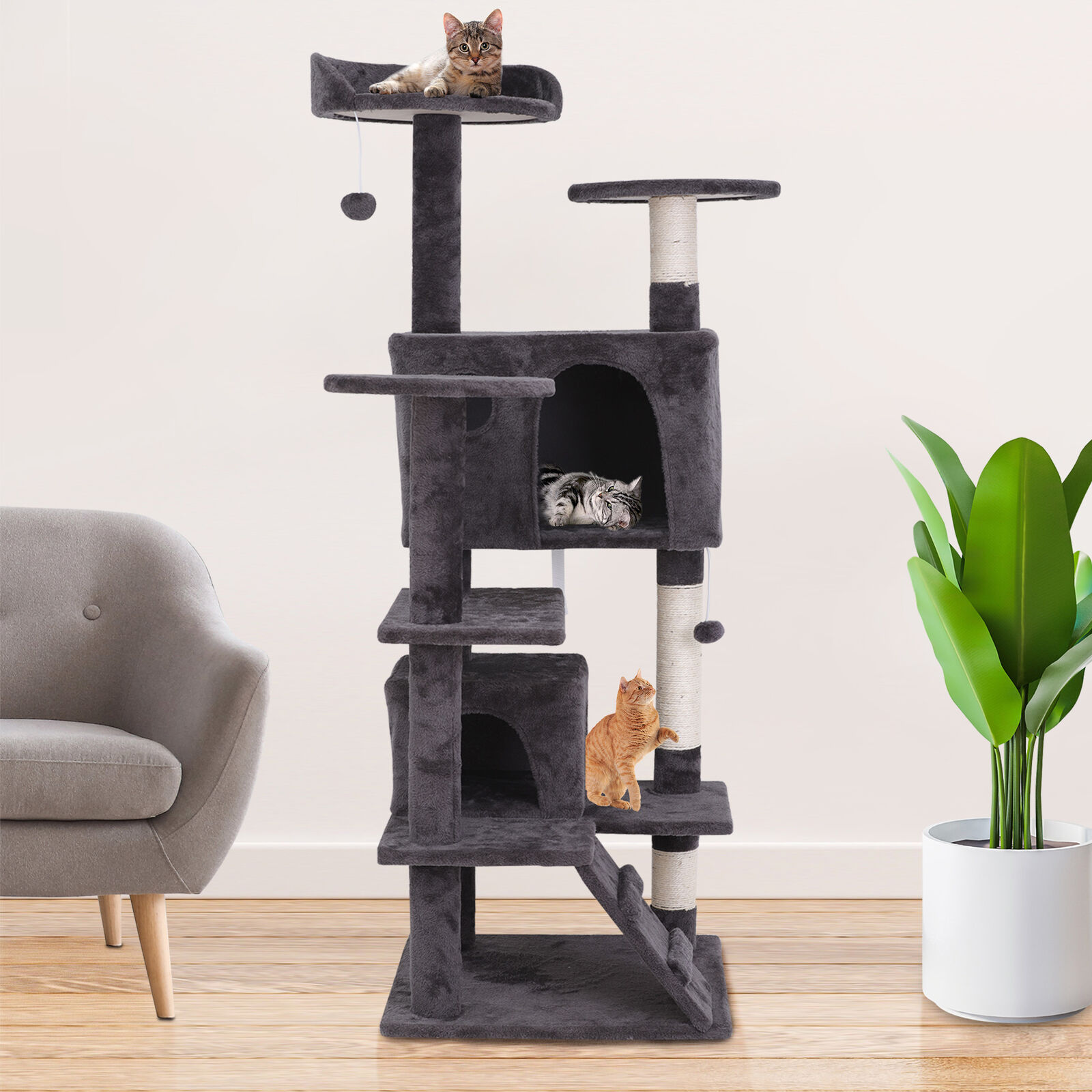 Sturdy 53" Cat Tree Activity Center