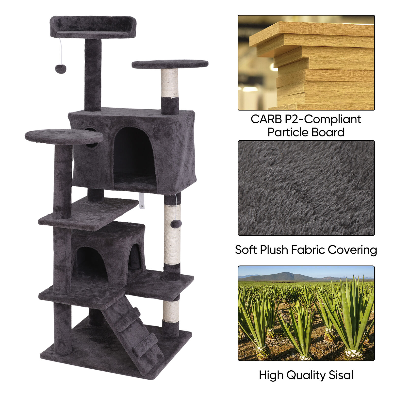 Sturdy 53" Cat Tree Activity Center