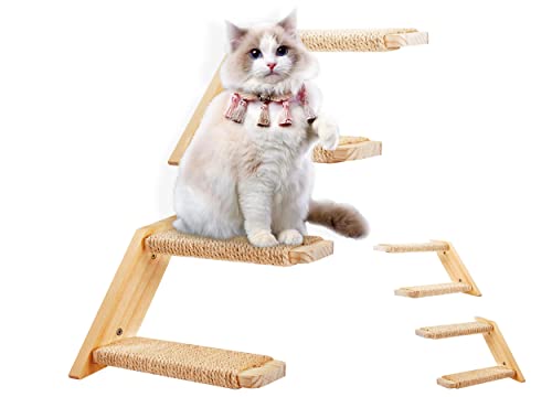 Wall-Mounted Cat Stairway with Sisal Rope