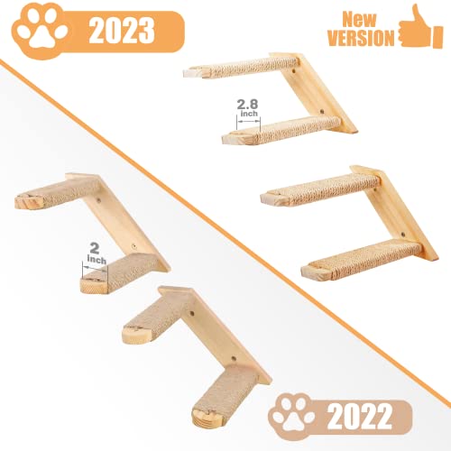 Wall-Mounted Cat Stairway with Sisal Rope
