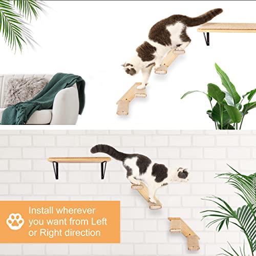 Wall-Mounted Cat Stairway with Sisal Rope