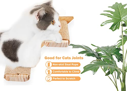 Wall-Mounted Cat Stairway with Sisal Rope