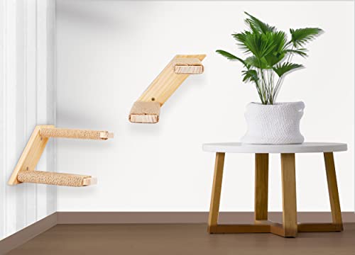 Wall-Mounted Cat Stairway with Sisal Rope