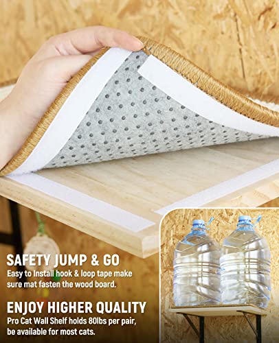 Handcrafted Floating Cat Shelf with Sisal Mat